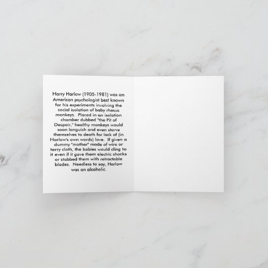 Harry Harlow Moederdag kaart (Binnen)