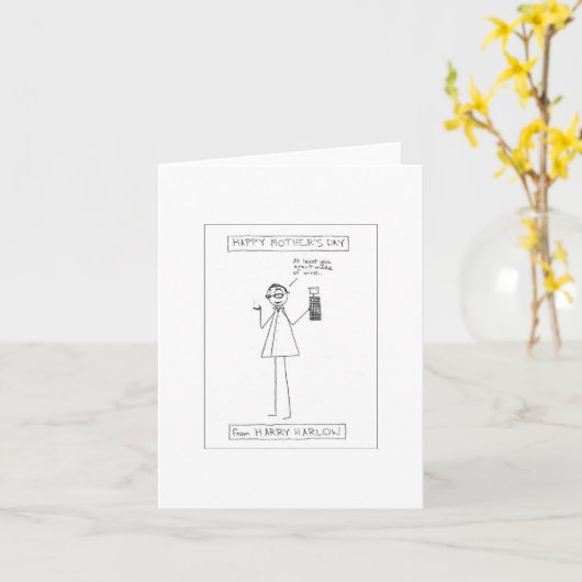 Harry Harlow Moederdag kaart (Gele Bloem)