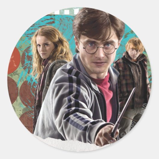 Harry, Hermione en Ron 1 Ronde Sticker (Voorkant)