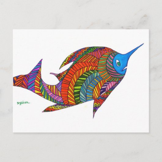 Harry Herringbone Fish Briefkaart (Voorkant)