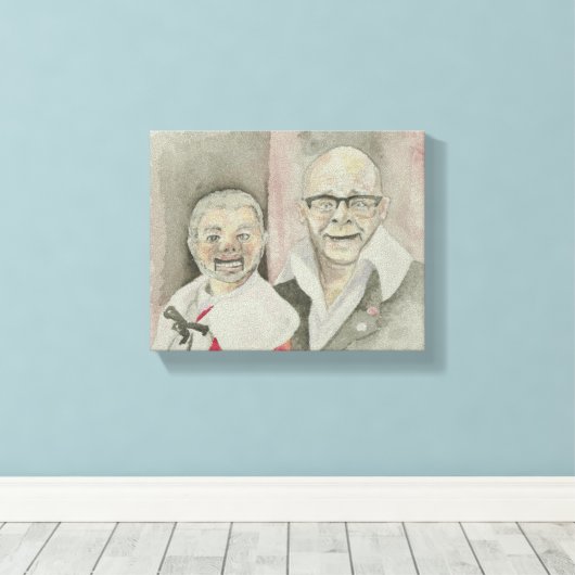 Harry Hill en Lord Alan Sugar pop Canvas Afdruk (Insitu (Houten vloer))