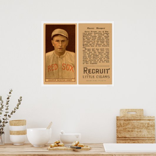 Harry Hooper Red Sox Baseball 1912 Poster (Keuken)
