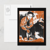 HARRY HOUDINI Black en Oranje illustratie Briefkaart (Voorkant / Achterkant)