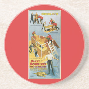 Harry Houdini Buried Alive  Magicien Poster Zandsteen Onderzetter