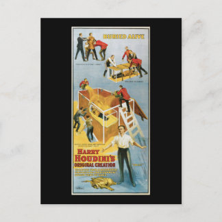 Harry Houdini, Buried Alive Vintage Poster, 1914 Briefkaart
