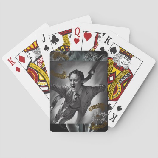 Harry Houdini Cards Portret Art Pop Art Pokerkaarten (Achterkant)