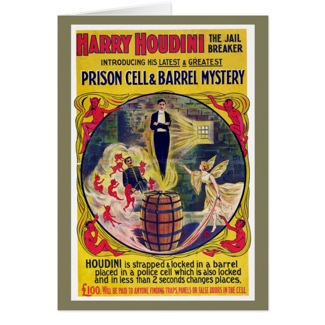  Harry Houdini Gevangenis Cel en Barrel Mystery (Voorkant)
