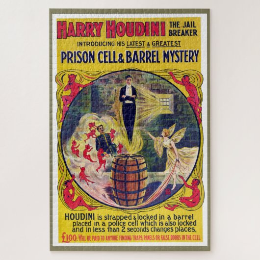  Harry Houdini Gevangenis Cel en Barrel Mystery Legpuzzel (Verticaal)