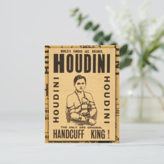 Harry Houdini, Handcuff King! Briefkaart (Staand voorkant)