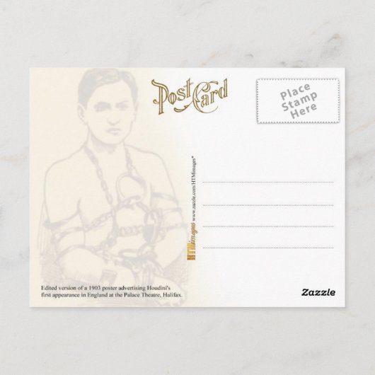 Harry Houdini, Handcuff King! Briefkaart (Achterkant)