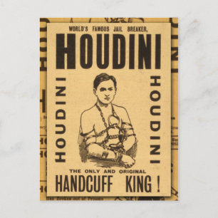 Harry Houdini, Handcuff King! Briefkaart