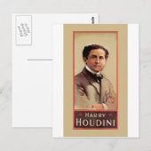 Harry Houdini Illusionist ~ Magicien ~ Escapologis Briefkaart (Voorkant / Achterkant)