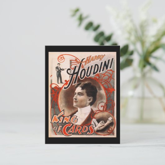 Harry Houdini King of Cards Briefkaart (Staand voorkant)