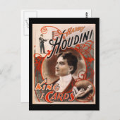 Harry Houdini King of Cards Briefkaart (Voorkant / Achterkant)
