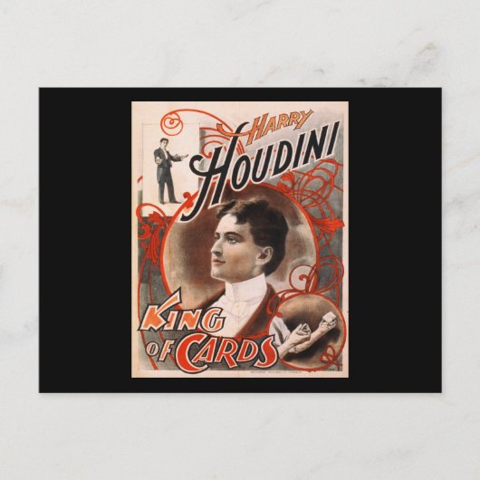Harry Houdini King of Cards Briefkaart (Voorkant)