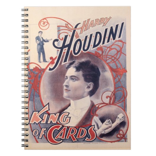 Harry Houdini, koning van kaarten 1895 Notitieboek (Voorkant)