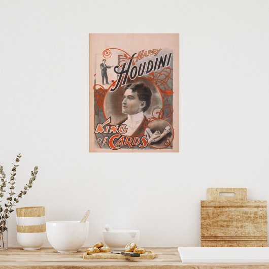 Harry HOUDINI Magicia VAUDEVILLE Poster (Keuken)
