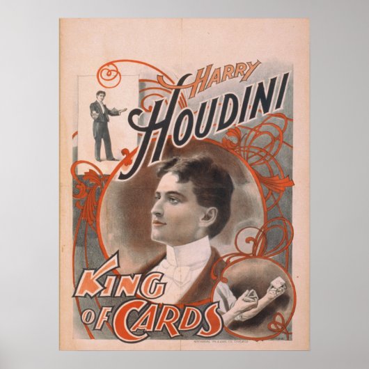 Harry HOUDINI Magicia VAUDEVILLE Poster (Voorkant)