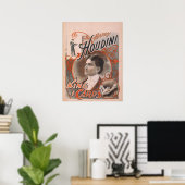 Harry HOUDINI Magicia VAUDEVILLE Poster (Thuiskantoor)