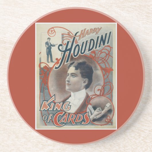 Harry Houdini  Magicien Poster Zandsteen Onderzetter (Voorkant)