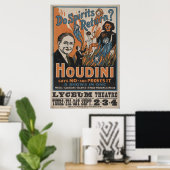Harry HOUDINI Mentalist VAUDEVILLE Poster (Thuiskantoor)