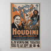 Harry HOUDINI Mentalist VAUDEVILLE Poster (Voorkant)