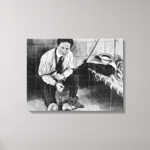 Harry Houdini Over aan Escape uit de gevangenis Canvas Afdruk