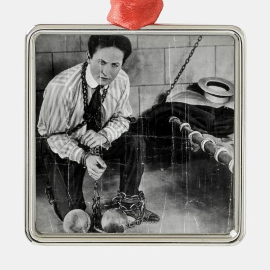 Harry Houdini Over aan Escape uit de gevangenis Metalen Ornament (Voorkant)