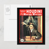Harry Houdini Pulp Fiction Style Illustratie Briefkaart (Voorkant / Achterkant)