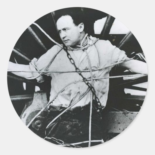 Harry Houdini Ronde Sticker (Voorkant)