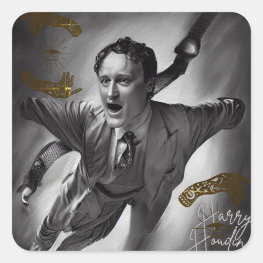 Harry Houdini Stickers Portret Art Pop Art (Voorkant)
