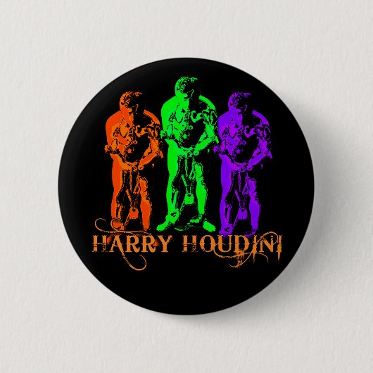 Harry Houdini Triple Afbeelding Ronde Button 5,7 Cm (Voorkant)