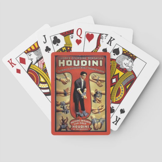 Harry Houdini Vintage Adverteren Pokerkaarten (Achterkant)