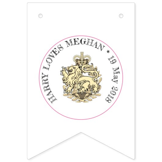 Harry houdt van Meghan UK & USA Flag Wedding Bunti Vlaggetjes (Eerste vlag)