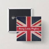 Harry LOVES Meghan Royal Wedding Square Button (Voorkant /achterkant)