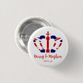 Harry & Meghan Crown | Koninklijke bruiloft Ronde Button 3,2 Cm (Voorkant /achterkant)