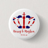 Harry & Meghan Crown | Koninklijke bruiloft Ronde Button 3,2 Cm (Voorkant)