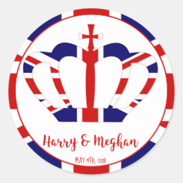 Harry & Meghan Crown | Koninklijke bruiloft Ronde Sticker