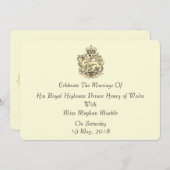 Harry & Meghan Elegant Royal Wedding Invitation Kaart (Voorkant / Achterkant)