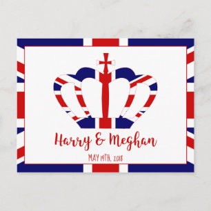 Harry & Meghan Kroon   Koninklijke Huwelijksvierin Uitnodiging Briefkaart
