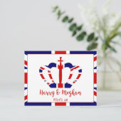 Harry & Meghan Kroon | Koninklijke Huwelijksvierin Uitnodiging Briefkaart (Staand voorkant)