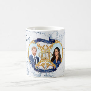Harry+Meghan Middernachtblauwe Marmer Koffiemok