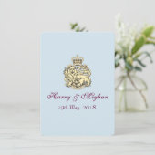 Harry Meghan Posh Royal Wedding Invitation (Blue) Kaart (Staand voorkant)