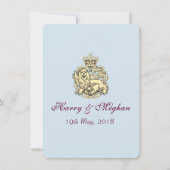 Harry Meghan Posh Royal Wedding Invitation (Blue) Kaart (Voorkant)