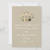 Harry & Meghan Royal Crown Invitation (Taupe) Kaart (Voorkant)