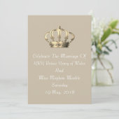 Harry & Meghan Royal Crown Invitation (Taupe) Kaart (Staand voorkant)