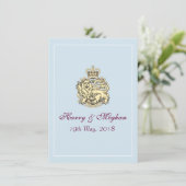Harry Meghan Royal Wedding Posh Invitation (Blauw) Kaart (Staand voorkant)