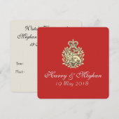 Harry Meghan Royal Wedding Red Invitation (Square) Kaart (Voorkant / Achterkant)