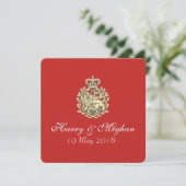 Harry Meghan Royal Wedding Red Invitation (Square) Kaart (Staand voorkant)