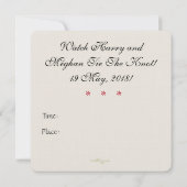 Harry Meghan Royal Wedding Red Invitation (Square) Kaart (Achterkant)